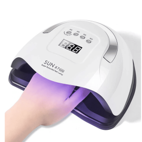 220W Nail Dryer LED Lamp UV Light Polish Gel Curing Machine Electric Manicure (Option: White)