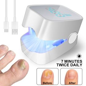 LED Light Nail Treatment ,Nail Fungus Treatment Device, Foldable Home Care For Discolored & Thickened Toenails Fingernails, Suitable For Home & T (Option: White)