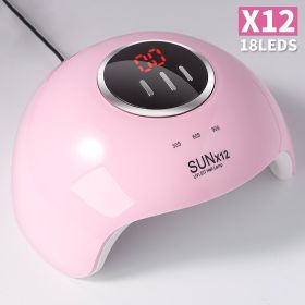Nail Lamp For Gel Polish, 18 LED Professional Nail Dryer UV LED Nail Lamp With 3 Timer Setting, With Automatic Sensor, LCD Display, Fast Curing E (Option: Pink)